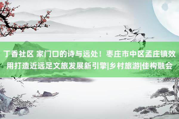 丁香社区 家门口的诗与远处！枣庄市中区孟庄镇效用打造近远足文旅发展新引擎|乡村旅游|佳构融会